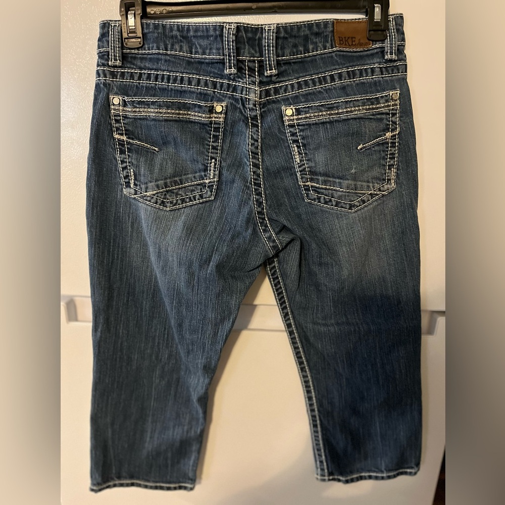 Buckle BKE Jeans Womens 31 Blue Harper Stretch Cropped Western Cowgirl